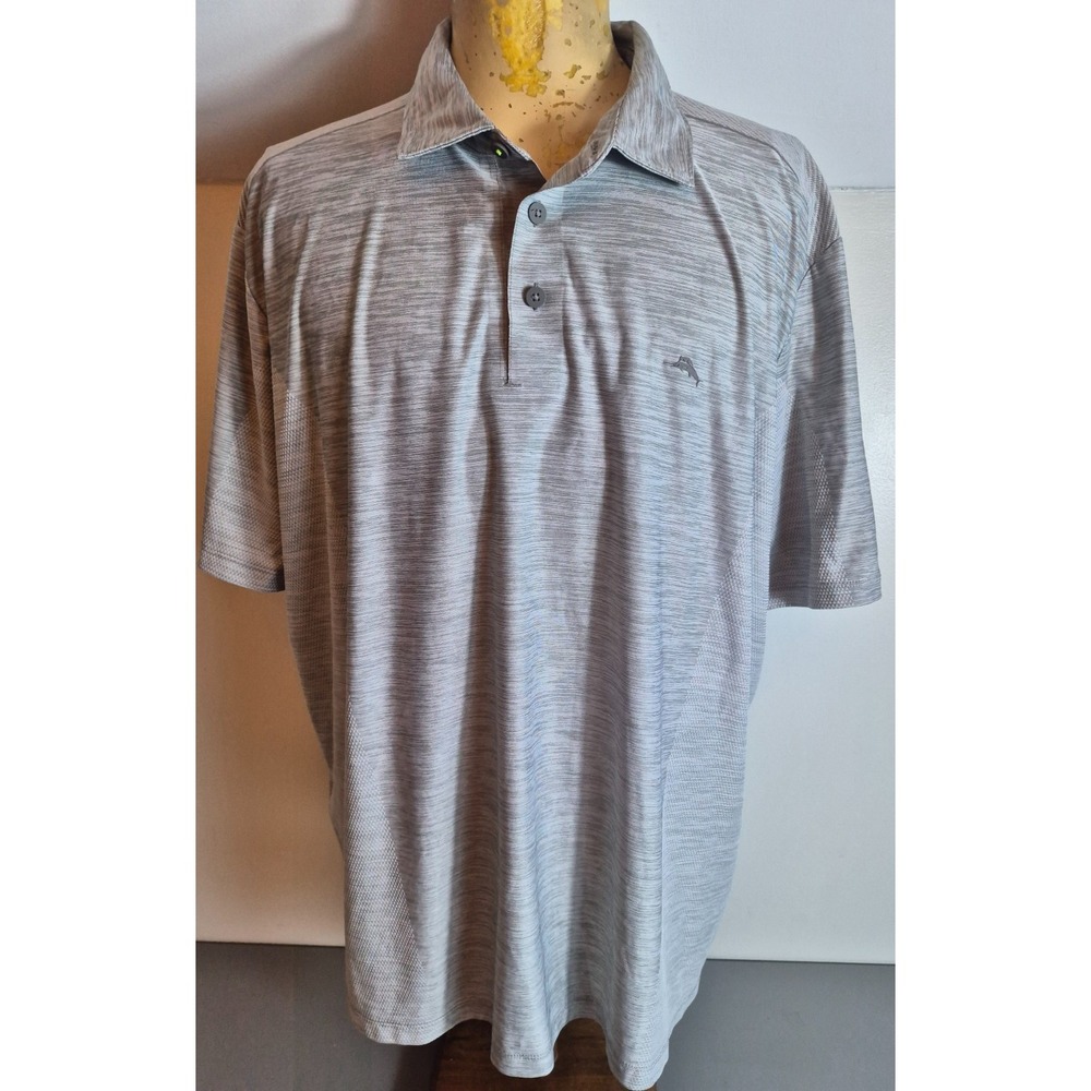 Tommy Bahama Island Zone Mens Marlin Logo Polo Shirt XXL 2XL Gray